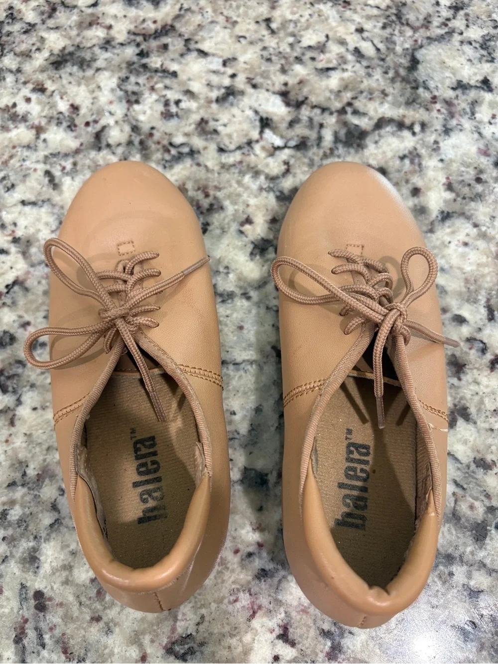 balera Tan Lace-Up Jazz Flats